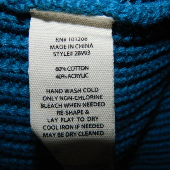 Soft Surroundings Highland Chunky Knit Teal Tunic Sweater Size Small (KK-1) - Picture 5 of 6